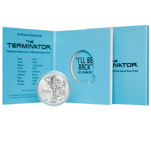 1 oz Terminator T-800 Silver Round