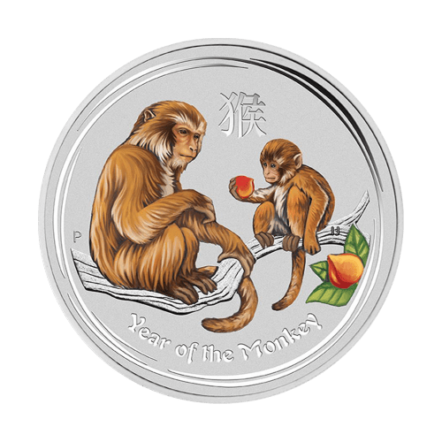 Pièce 1/2 once d'argent coloré Lunaire Année du Singe 2016 | Monnaie de Perth