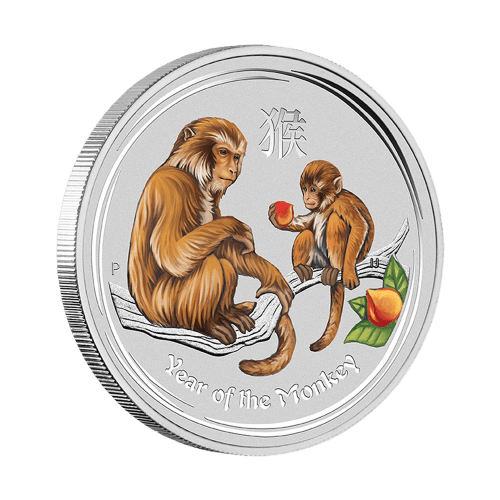 Pièce 1/2 once d'argent coloré Lunaire Année du Singe 2016 | Monnaie de Perth