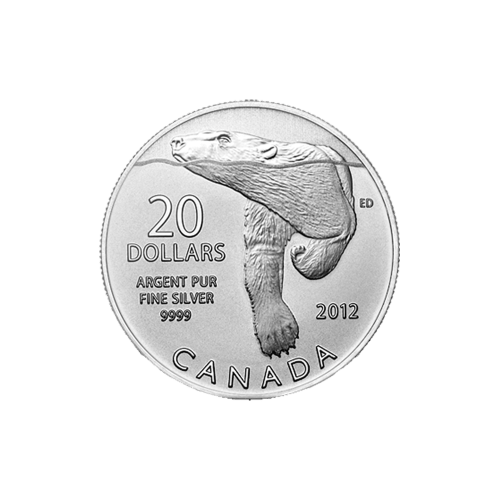 1/4 oz 2012 Polar Bear $20 for $20 Silver Coin