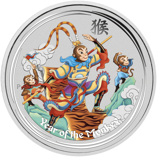 Pièce 1 kilo d'argent coloré King Monkey 2016 | Monnaie de Perth