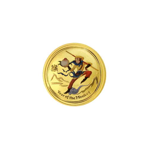 Pièce 1/20 once d'or coloré Le roi des singes 2016 | Monnaie de Perth