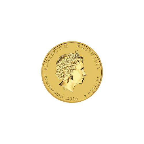 Pièce 1/20 once d'or coloré Le roi des singes 2016 | Monnaie de Perth