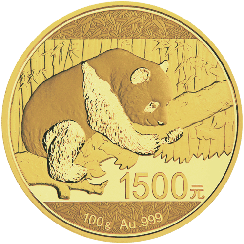 Pièce 100 grammes d'or Épreuve numismatique Panda Chine 2016