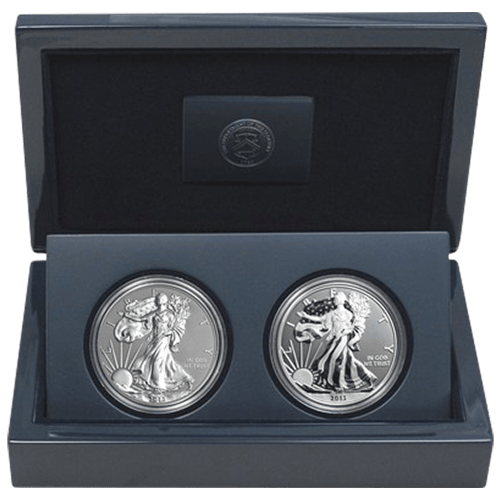 Set of 2 x 1 oz 2013 75th Anniversary American Eagle Silver Coins | United States Mint