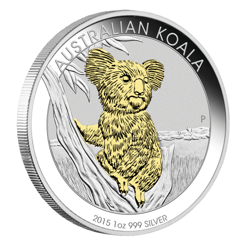 1 oz 2015 Australian Koala Gilded Silver Coin | Perth Mint