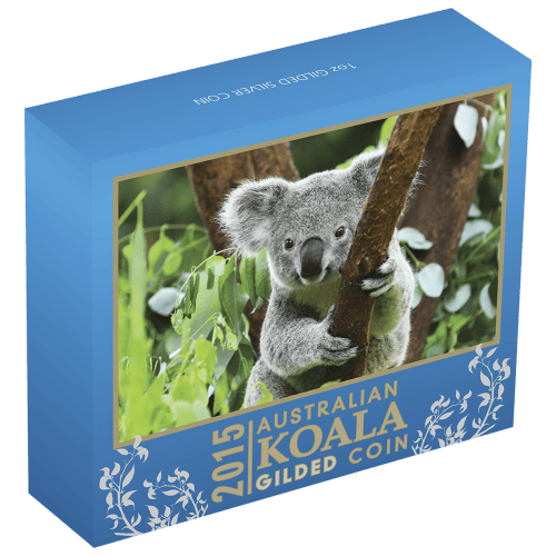 Pièce 1 once d'argent doré Koala australien 2015 | Monnaie de Perth