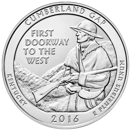 Pièce 5 onces d'argent Amérique la Belle : Cumberland Gap National Historic Park 2016 | Monnaie des États-Unis