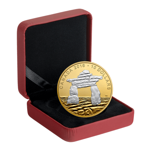 1/2 oz 2016 Iconic Canada: Inukshuk Reverse Plated Silver Proof Coin | Royal Canadian Mint