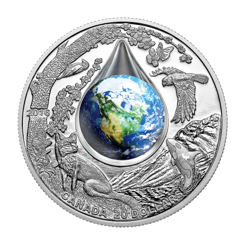 Pièce 1 once d'argent 3D colorée Épreuve numismatique Mère Terre 2016