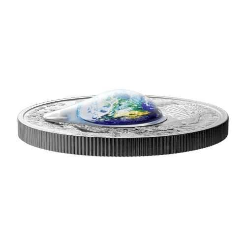 Pièce 1 once d'argent 3D colorée Épreuve numismatique Mère Terre 2016