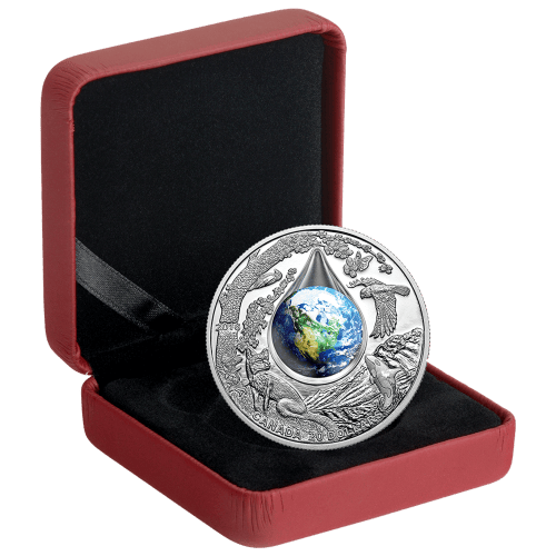 Pièce 1 once d'argent 3D colorée Épreuve numismatique Mère Terre 2016