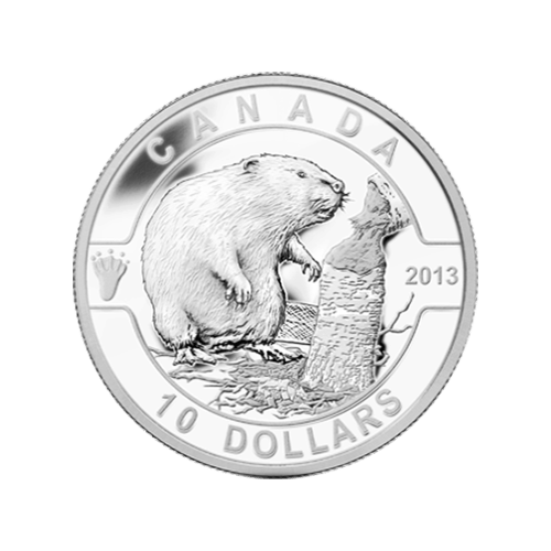 Pièce 1/2 once d'argent Le castor | Série Ô Canada 2013