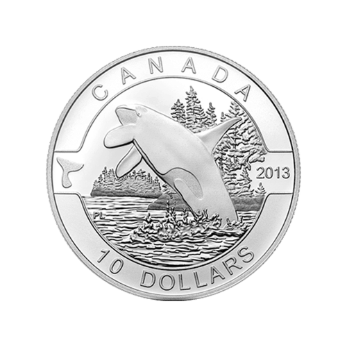 Pièce 1/2 once d'argent L'épaulard | Série Ô Canada 2013