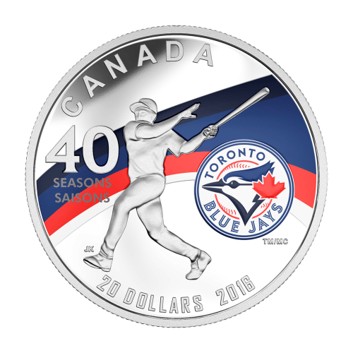 1 oz 2016 Celebrating the 40th Season of the Toronto Blue Jays Silver Coin