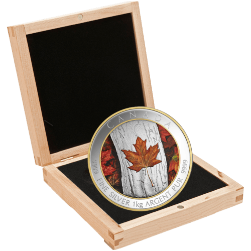 1 kilo 2016 Maple Leaf Forever Colourized Silver Coin | Royal Canadian Mint