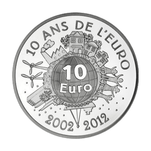 2012 France Sower 10th Anniversary of the Euro Silver Coin