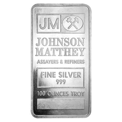 100 oz Vintage Silver Bar | Johnson Matthey | Silver Gold Bull Canada