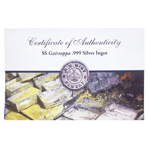 1112.9 oz HM Mint Bombay SS Gairsoppa Shipwreck Silver Bar