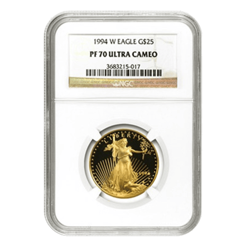 Pièce 1/2 once d'or Ultra-camée PF-69 NGC Aigle américain 1994 | Monnaie des États-Unis