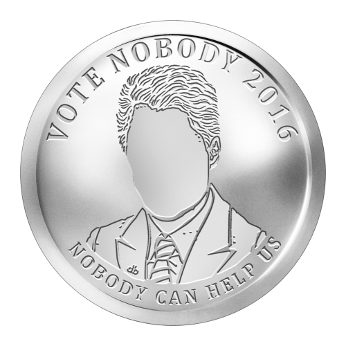 1 oz 2016 Silver Shield Vote Nobody Silver Round
