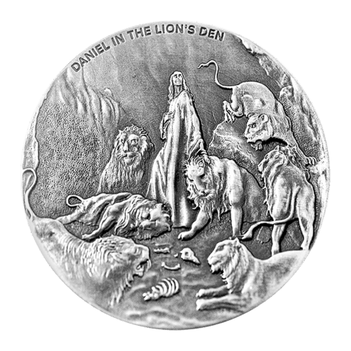 Pièce 2 onces d'argent Daniel dans la fosse aux lions | Série Biblique 2016