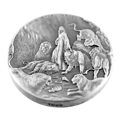 Pièce 2 onces d'argent Daniel dans la fosse aux lions | Série Biblique 2016