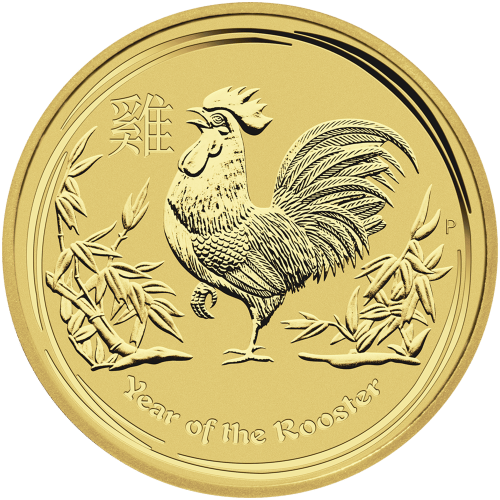 Pièce 1 once d'or Lunaire Année du Coq 2017 | Monnaie de Perth