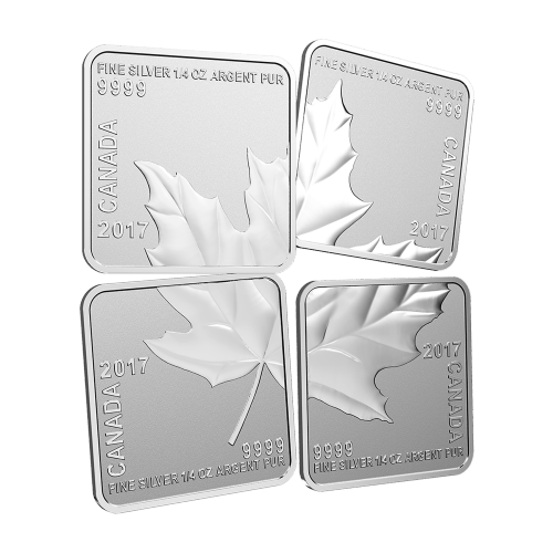 Set of 4 x 1/4 oz 2017 Maple Leaf Quartet Silver Coins | Royal Canadian Mint