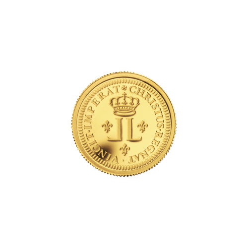 Pièce en or Épreuve numismatique Louis d'or aux deux L de 2008 1/20 once