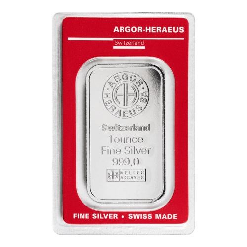1 oz Silver Bar | Argor-Heraeus | Silver Gold Bull Switzerland