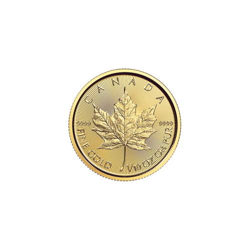 Pièce d'or Feuille d'érable canadienne 2017 de 1/10 once