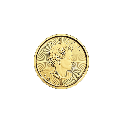 Pièce d'or Feuille d'érable canadienne 2017 de 1/10 once