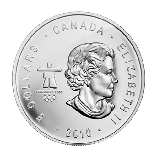 Pièce 1 once d'argent Hockey olympique canadien 2010