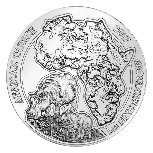 1 oz 2017 African Hippo Silver Coin | Rwanda