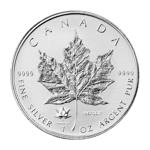 1 oz 2017 Canadian Maple Leaf 150th Anniversary Privy Reverse