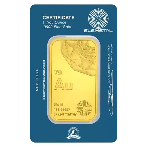 1 oz Gold Bar | Elemetal Mint