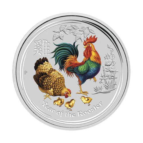 1/2 oz 2017 Lunar Year of the Rooster Colourized Silver Coin