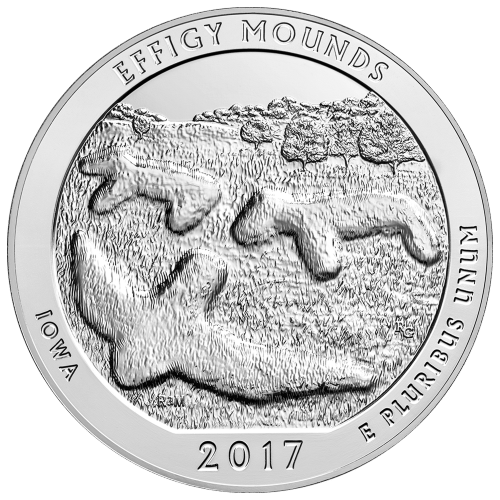 5 oz 2017 America the Beautiful Effigy Mounds National Monument Silver Coin | United States Mint