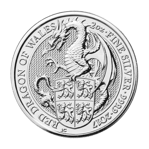 Red Dragon of Wales 2oz 銀貨 2 oz 2017 Queen's Beasts Red Dragon of Wales Silver Coin | The