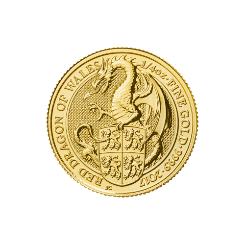 1/4 oz 2017 Queen's Beasts Red Dragon of Wales Gold Coin | The Royal Mint