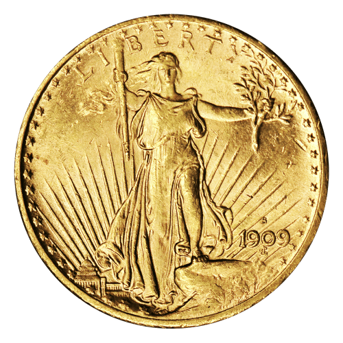 Pièce 20 $ en or AU Double Aigle Saint-Gaudens Année aléatoire | Monnaie des États-Unis