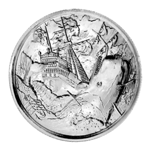Ronde 2 onces d'argent Très haut relief Collection Corsaire : La baleine blanche | Elemetal Mint