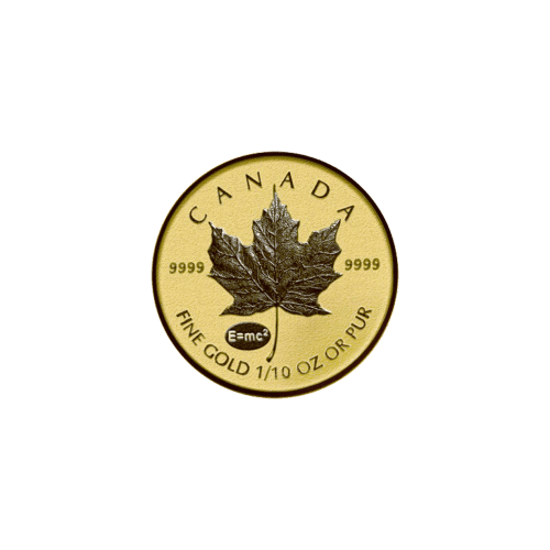 1/10 oz 2015 Canadian Maple Leaf E=mc2 Privy Reverse Proof Gold Coin | Royal Canadian Mint