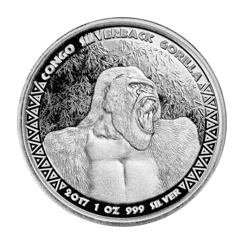 1 oz 2017 Congo Silverback Gorilla Silver Coin | Scottsdale Mint