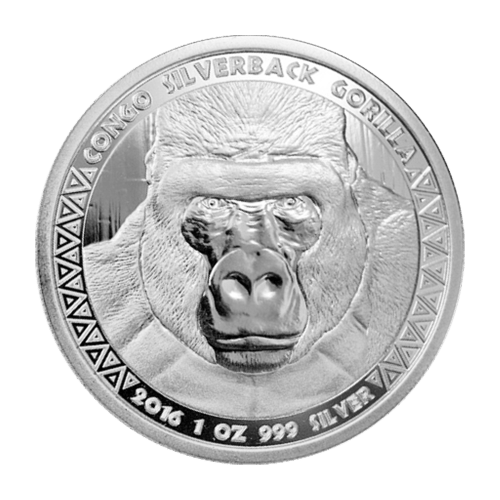 1 oz 2016 Congo Silverback Gorilla Silver Coin | Scottsdale Mint