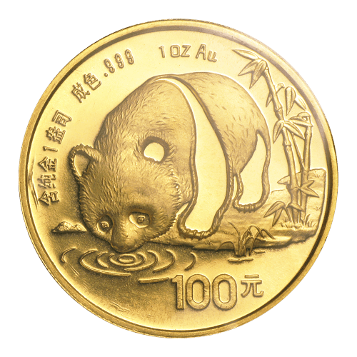 Pièce 1 once d'or Panda chinois 1987