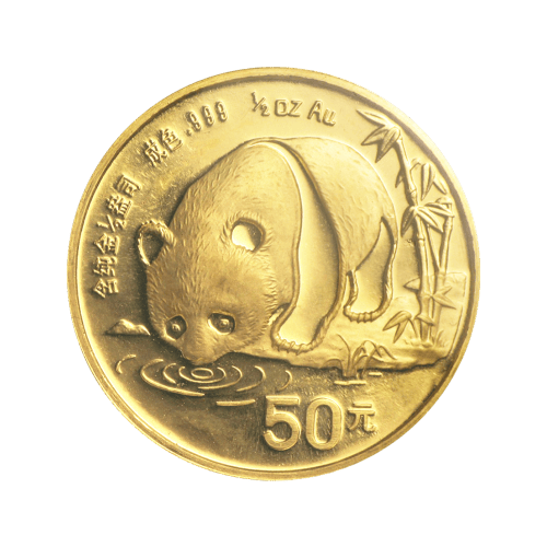 Pièce 1/2 once d'or Panda chinois 1987