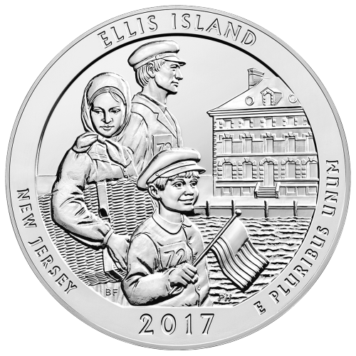 Pièce 5 onces d'argent Amérique la Belle : Ellis Island National Monument 2017 | Monnaie des États-Unis