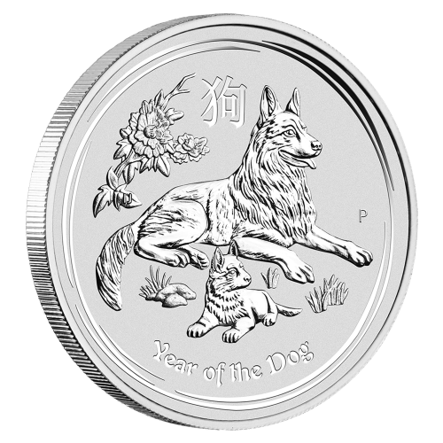 2 oz 2018 Lunar Year of the Dog Silver Coin | Perth Mint
